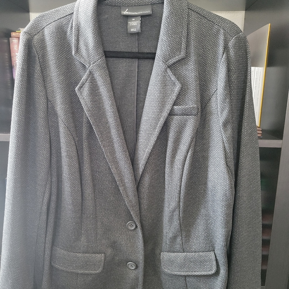 Lane Bryant Grey Houndstooth Blazer Size 20